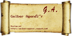 Gelber Agenór névjegykártya